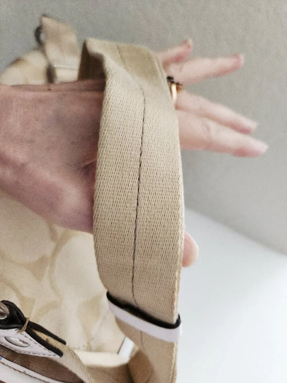 Coach Kyra Signature Khaki Shoulder Bag Purse